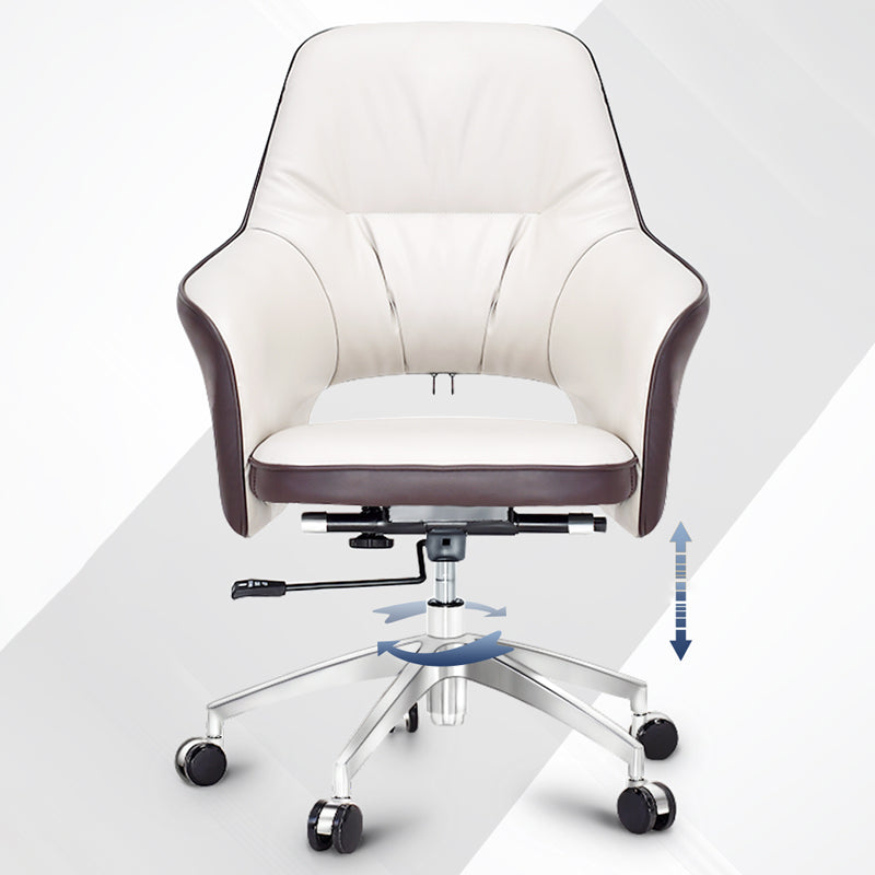 Chrome Metal Base Contemporary Office Chair Adjustable Task Chair with Wheels Clearhalo 'furn' 'furn_office_chair' 'Furniture' 'furniture_office_chair' 'Office Chairs' 'Office Furniture' 'office_chair' 5011220