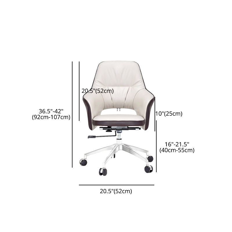 Chrome Metal Base Contemporary Office Chair Adjustable Task Chair with Wheels Clearhalo 'furn' 'furn_office_chair' 'Furniture' 'furniture_office_chair' 'Office Chairs' 'Office Furniture' 'office_chair' 5011228