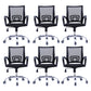 Mid Back Mesh Desk Chair Ergonomic Fixed Arms Chair with Wheels Black 6 Piece Set Clearhalo 'furn' 'furn_office_chair' 'Furniture' 'furniture_office_chair' 'Office Chairs' 'Office Furniture' 'office_chair' 5011237