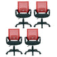 Mid Back Mesh Desk Chair Ergonomic Fixed Arms Chair with Wheels Red-Black 4 Piece Set Clearhalo 'furn' 'furn_office_chair' 'Furniture' 'furniture_office_chair' 'Office Chairs' 'Office Furniture' 'office_chair' 5011243