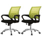 Mid Back Mesh Desk Chair Ergonomic Fixed Arms Chair with Wheels Green-Black 2 Piece Set Clearhalo 'furn' 'furn_office_chair' 'Furniture' 'furniture_office_chair' 'Office Chairs' 'Office Furniture' 'office_chair' 5011258