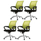 Mid Back Mesh Desk Chair Ergonomic Fixed Arms Chair with Wheels Green-Black 4 Piece Set Clearhalo 'furn' 'furn_office_chair' 'Furniture' 'furniture_office_chair' 'Office Chairs' 'Office Furniture' 'office_chair' 5011259