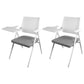 Mid Back Conference Chair with Arms White Metal Frame Modern Computer Office Chair Grey Small Writing Pad 2 Piece Set Clearhalo 'furn' 'furn_office_chair' 'Furniture' 'furniture_office_chair' 'Office Chairs' 'Office Furniture' 'office_chair' 5011268