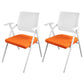 Mid Back Conference Chair with Arms White Metal Frame Modern Computer Office Chair Orange Without Writing Pad 2 Piece Set Clearhalo 'furn' 'furn_office_chair' 'Furniture' 'furniture_office_chair' 'Office Chairs' 'Office Furniture' 'office_chair' 5011274
