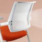 Mid Back Conference Chair with Arms White Metal Frame Modern Computer Office Chair Clearhalo 'furn' 'furn_office_chair' 'Furniture' 'furniture_office_chair' 'Office Chairs' 'Office Furniture' 'office_chair' 5011275