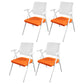Mid Back Conference Chair with Arms White Metal Frame Modern Computer Office Chair Orange Without Writing Pad 4 Piece Set Clearhalo 'furn' 'furn_office_chair' 'Furniture' 'furniture_office_chair' 'Office Chairs' 'Office Furniture' 'office_chair' 5011277