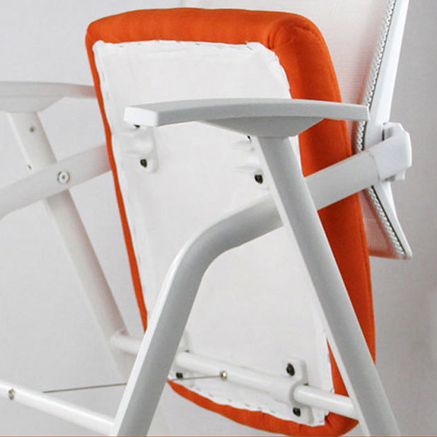 Mid Back Conference Chair with Arms White Metal Frame Modern Computer Office Chair Clearhalo 'furn' 'furn_office_chair' 'Furniture' 'furniture_office_chair' 'Office Chairs' 'Office Furniture' 'office_chair' 5011278