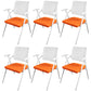Mid Back Conference Chair with Arms White Metal Frame Modern Computer Office Chair Orange Without Writing Pad 6 Piece Set Clearhalo 'furn' 'furn_office_chair' 'Furniture' 'furniture_office_chair' 'Office Chairs' 'Office Furniture' 'office_chair' 5011279