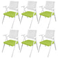 Mid Back Conference Chair with Arms White Metal Frame Modern Computer Office Chair Green Without Writing Pad 6 Piece Set Clearhalo 'furn' 'furn_office_chair' 'Furniture' 'furniture_office_chair' 'Office Chairs' 'Office Furniture' 'office_chair' 5011285