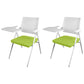 Mid Back Conference Chair with Arms White Metal Frame Modern Computer Office Chair Green Small Writing Pad 2 Piece Set Clearhalo 'furn' 'furn_office_chair' 'Furniture' 'furniture_office_chair' 'Office Chairs' 'Office Furniture' 'office_chair' 5011287