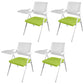 Mid Back Conference Chair with Arms White Metal Frame Modern Computer Office Chair Green Small Writing Pad 4 Piece Set Clearhalo 'furn' 'furn_office_chair' 'Furniture' 'furniture_office_chair' 'Office Chairs' 'Office Furniture' 'office_chair' 5011289