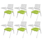 Mid Back Conference Chair with Arms White Metal Frame Modern Computer Office Chair Green Small Writing Pad 6 Piece Set Clearhalo 'furn' 'furn_office_chair' 'Furniture' 'furniture_office_chair' 'Office Chairs' 'Office Furniture' 'office_chair' 5011290
