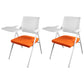Mid Back Conference Chair with Arms White Metal Frame Modern Computer Office Chair Orange Small Writing Pad 2 Piece Set Clearhalo 'furn' 'furn_office_chair' 'Furniture' 'furniture_office_chair' 'Office Chairs' 'Office Furniture' 'office_chair' 5011297