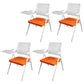 Mid Back Conference Chair with Arms White Metal Frame Modern Computer Office Chair Orange Small Writing Pad 4 Piece Set Clearhalo 'furn' 'furn_office_chair' 'Furniture' 'furniture_office_chair' 'Office Chairs' 'Office Furniture' 'office_chair' 5011298