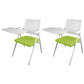 Mid Back Conference Chair with Arms White Metal Frame Modern Computer Office Chair Green Large Writing Pad 2 Piece Set Clearhalo 'furn' 'furn_office_chair' 'Furniture' 'furniture_office_chair' 'Office Chairs' 'Office Furniture' 'office_chair' 5011300