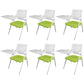 Mid Back Conference Chair with Arms White Metal Frame Modern Computer Office Chair Green Large Writing Pad 6 Piece Set Clearhalo 'furn' 'furn_office_chair' 'Furniture' 'furniture_office_chair' 'Office Chairs' 'Office Furniture' 'office_chair' 5011302