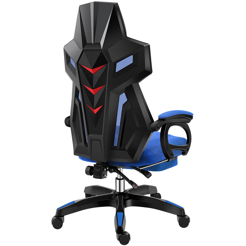 Black Nylon Frame Modern Gaming Chair Swivel Computer Desk Chair with Padded Arms Clearhalo 'furn' 'furn_office_chair' 'Furniture' 'furniture_office_chair' 'Office Chairs' 'Office Furniture' 'office_chair' 5011314