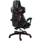 Black Nylon Frame Modern Gaming Chair Swivel Computer Desk Chair with Padded Arms Textured Black With Footrest Sponge Clearhalo 'furn' 'furn_office_chair' 'Furniture' 'furniture_office_chair' 'Office Chairs' 'Office Furniture' 'office_chair' 5011321