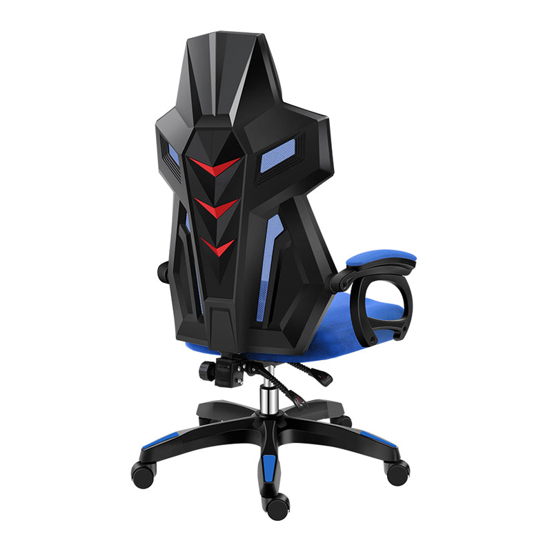 Black Nylon Frame Modern Gaming Chair Swivel Computer Desk Chair with Padded Arms Blue Without Footrest Sponge Clearhalo 'furn' 'furn_office_chair' 'Furniture' 'furniture_office_chair' 'Office Chairs' 'Office Furniture' 'office_chair' 5011324