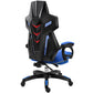 Black Nylon Frame Modern Gaming Chair Swivel Computer Desk Chair with Padded Arms Blue With Footrest Sponge Clearhalo 'furn' 'furn_office_chair' 'Furniture' 'furniture_office_chair' 'Office Chairs' 'Office Furniture' 'office_chair' 5011327