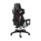 Black Nylon Frame Modern Gaming Chair Swivel Computer Desk Chair with Padded Arms Grey With Footrest Sponge Clearhalo 'furn' 'furn_office_chair' 'Furniture' 'furniture_office_chair' 'Office Chairs' 'Office Furniture' 'office_chair' 5011331