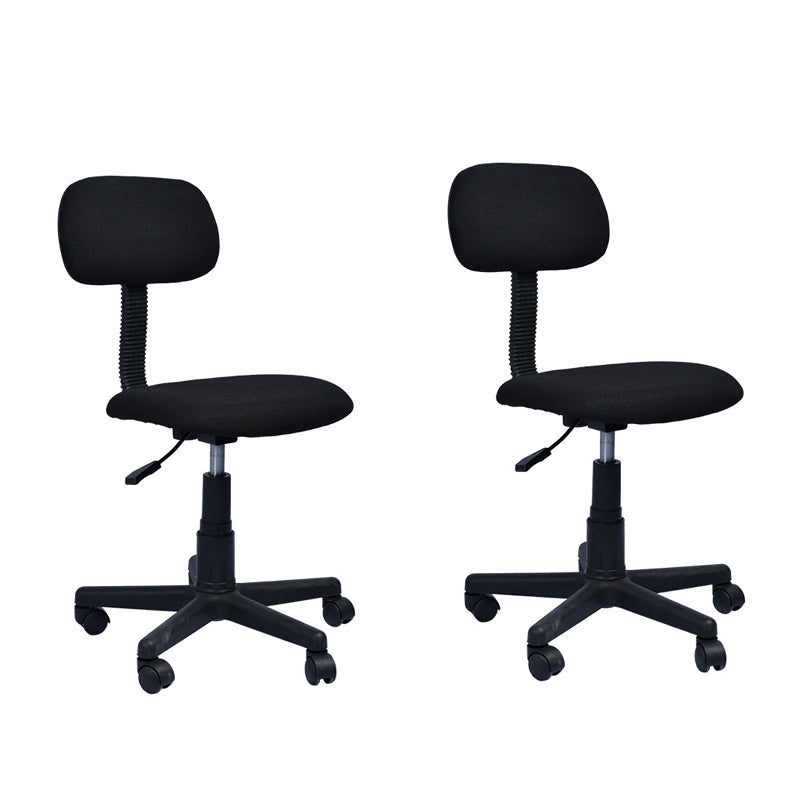 Mid-back Office Chair Sponge Cushion with/without Arm Chair for Office Black 2 Piece Set Clearhalo 'furn' 'furn_office_chair' 'Furniture' 'furniture_office_chair' 'Office Chairs' 'Office Furniture' 'office_chair' 5011348