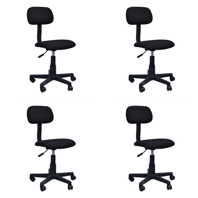 Mid-back Office Chair Sponge Cushion with/without Arm Chair for Office Black 4 Piece Set Clearhalo 'furn' 'furn_office_chair' 'Furniture' 'furniture_office_chair' 'Office Chairs' 'Office Furniture' 'office_chair' 5011357
