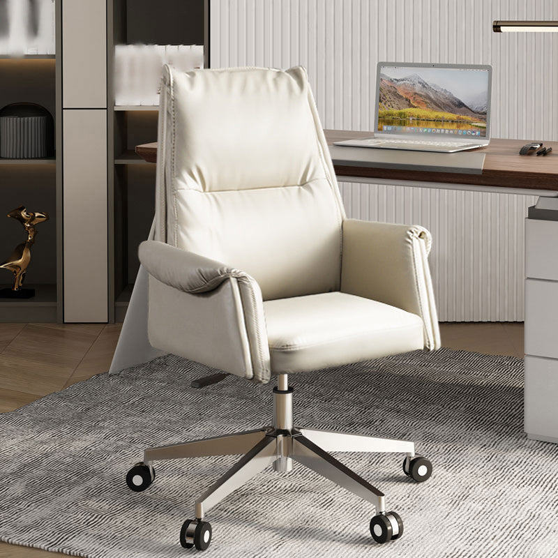 Metal Frame Contemporary Style Office Chair Ergonomic Task Chair White Clearhalo 'furn' 'furn_office_chair' 'Furniture' 'furniture_office_chair' 'Office Chairs' 'Office Furniture' 'office_chair' 5011367