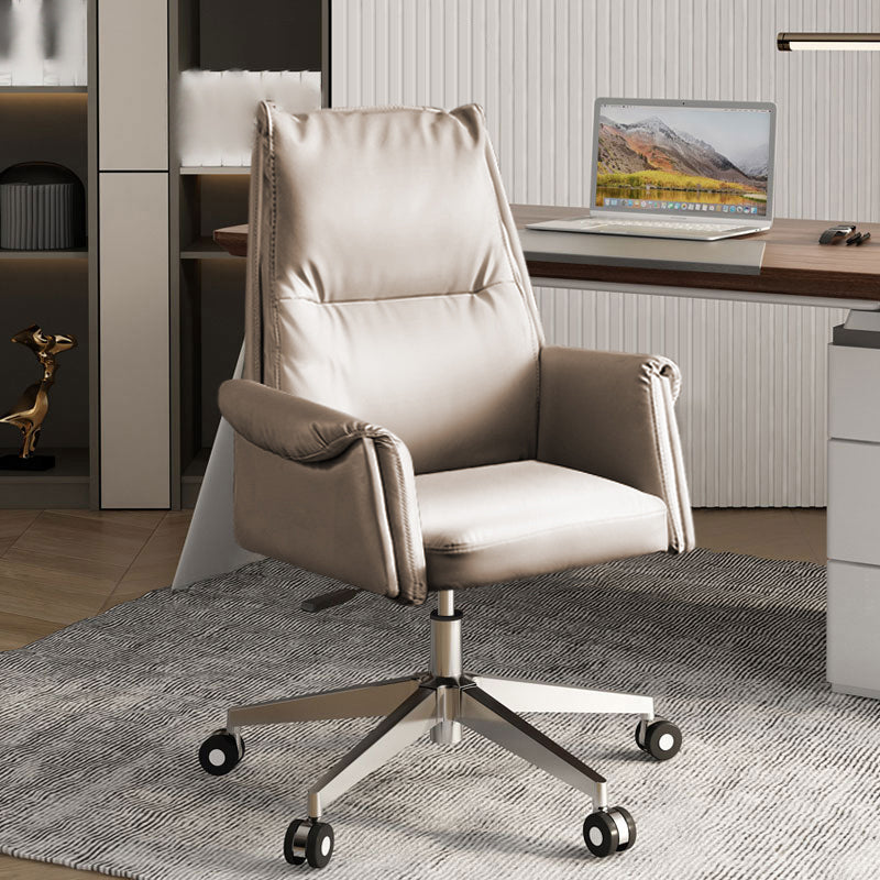 Metal Frame Contemporary Style Office Chair Ergonomic Task Chair Khaki Clearhalo 'furn' 'furn_office_chair' 'Furniture' 'furniture_office_chair' 'Office Chairs' 'Office Furniture' 'office_chair' 5011371