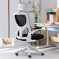 High Back Office Chair with Sponge Cushion Adjustable Arm Office Chair for Office White-Black With Headrest Clearhalo 'furn' 'furn_office_chair' 'Furniture' 'furniture_office_chair' 'Office Chairs' 'Office Furniture' 'office_chair' 5011451