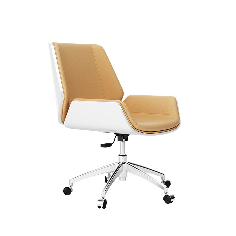 Metal Frame Modern Office Chair Executive Ergonomic Desk Chair Beige Casters Included Clearhalo 'furn' 'furn_office_chair' 'Furniture' 'furniture_office_chair' 'Office Chairs' 'Office Furniture' 'office_chair' 5011477