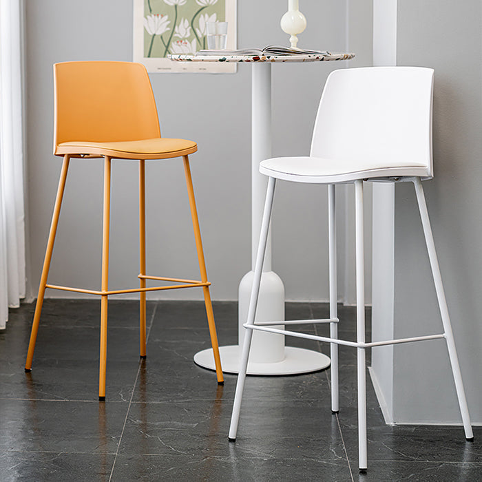 Nordic Bar-stool Plastic Counter Bar Stool with Metal Legs for Home Clearhalo 'Bar Furniture' 'Bar Stools' 'bar_stools' 'furn' 'furn_bar_stools' 'Furniture' 'furniture_bar_stools' 'Kitchen & Dining Furniture' 5011508