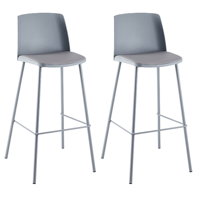 Nordic Bar-stool Plastic Counter Bar Stool with Metal Legs for Home Blue 2 Piece Set Clearhalo 'Bar Furniture' 'Bar Stools' 'bar_stools' 'furn' 'furn_bar_stools' 'Furniture' 'furniture_bar_stools' 'Kitchen & Dining Furniture' 5011509