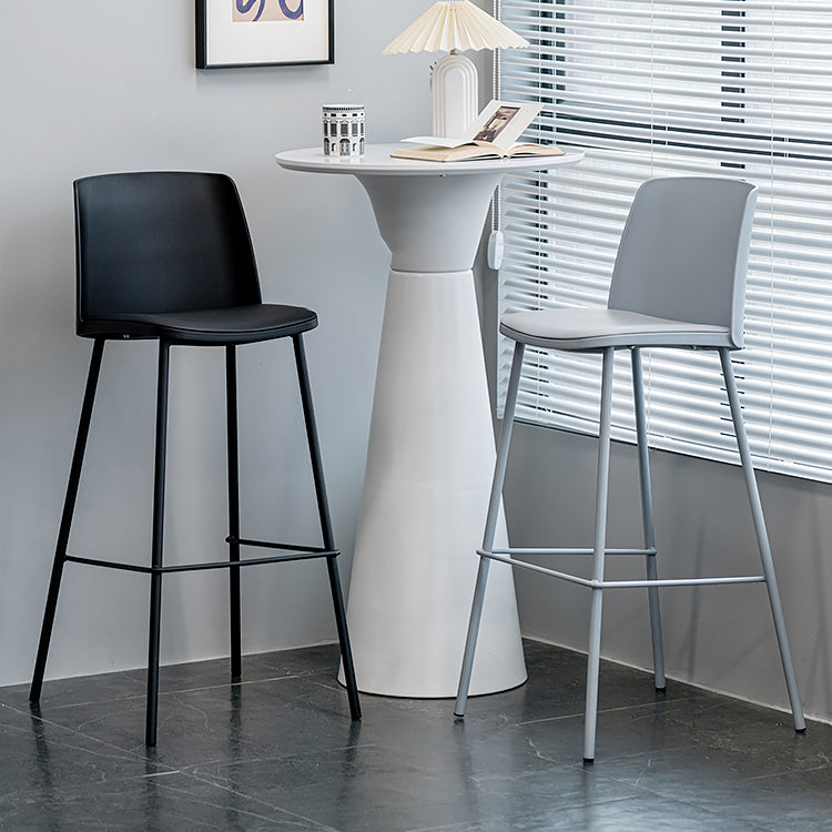 Nordic Bar-stool Plastic Counter Bar Stool with Metal Legs for Home Clearhalo 'Bar Furniture' 'Bar Stools' 'bar_stools' 'furn' 'furn_bar_stools' 'Furniture' 'furniture_bar_stools' 'Kitchen & Dining Furniture' 5011510