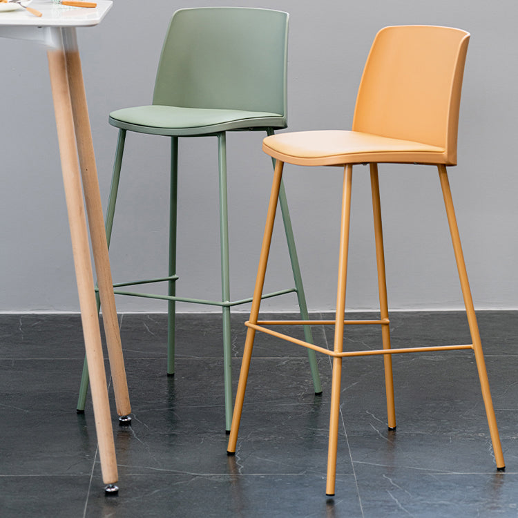 Nordic Bar-stool Plastic Counter Bar Stool with Metal Legs for Home Clearhalo 'Bar Furniture' 'Bar Stools' 'bar_stools' 'furn' 'furn_bar_stools' 'Furniture' 'furniture_bar_stools' 'Kitchen & Dining Furniture' 5011512