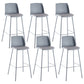 Nordic Bar-stool Plastic Counter Bar Stool with Metal Legs for Home Blue 6 Piece Set Clearhalo 'Bar Furniture' 'Bar Stools' 'bar_stools' 'furn' 'furn_bar_stools' 'Furniture' 'furniture_bar_stools' 'Kitchen & Dining Furniture' 5011513
