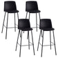 Nordic Bar-stool Plastic Counter Bar Stool with Metal Legs for Home Black 4 Piece Set Clearhalo 'Bar Furniture' 'Bar Stools' 'bar_stools' 'furn' 'furn_bar_stools' 'Furniture' 'furniture_bar_stools' 'Kitchen & Dining Furniture' 5011518