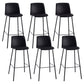 Nordic Bar-stool Plastic Counter Bar Stool with Metal Legs for Home Black 6 Piece Set Clearhalo 'Bar Furniture' 'Bar Stools' 'bar_stools' 'furn' 'furn_bar_stools' 'Furniture' 'furniture_bar_stools' 'Kitchen & Dining Furniture' 5011520