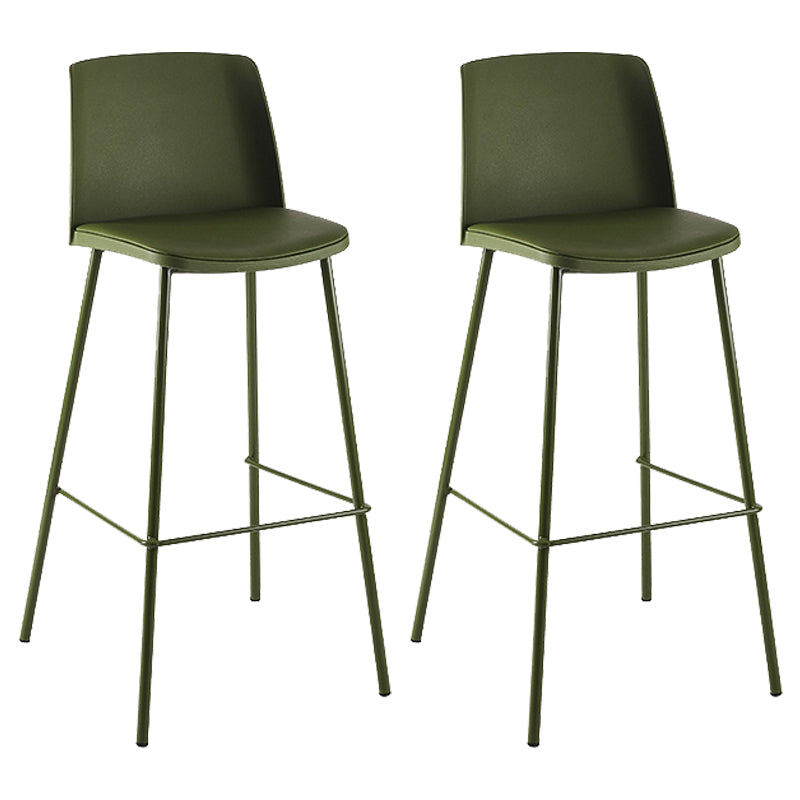 Nordic Bar-stool Plastic Counter Bar Stool with Metal Legs for Home Army Green 2 Piece Set Clearhalo 'Bar Furniture' 'Bar Stools' 'bar_stools' 'furn' 'furn_bar_stools' 'Furniture' 'furniture_bar_stools' 'Kitchen & Dining Furniture' 5011524