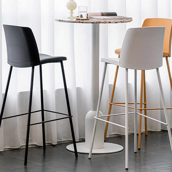 Nordic Bar-stool Plastic Counter Bar Stool with Metal Legs for Home Clearhalo 'Bar Furniture' 'Bar Stools' 'bar_stools' 'furn' 'furn_bar_stools' 'Furniture' 'furniture_bar_stools' 'Kitchen & Dining Furniture' 5011525