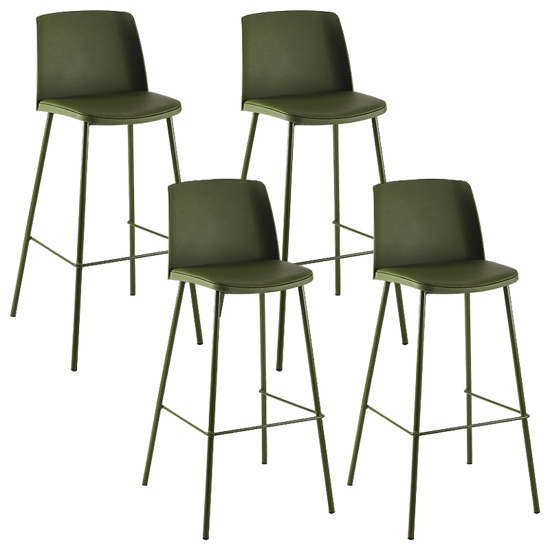 Nordic Bar-stool Plastic Counter Bar Stool with Metal Legs for Home Army Green 4 Piece Set Clearhalo 'Bar Furniture' 'Bar Stools' 'bar_stools' 'furn' 'furn_bar_stools' 'Furniture' 'furniture_bar_stools' 'Kitchen & Dining Furniture' 5011527