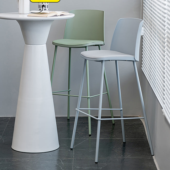 Nordic Bar-stool Plastic Counter Bar Stool with Metal Legs for Home Clearhalo 'Bar Furniture' 'Bar Stools' 'bar_stools' 'furn' 'furn_bar_stools' 'Furniture' 'furniture_bar_stools' 'Kitchen & Dining Furniture' 5011530