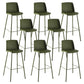 Nordic Bar-stool Plastic Counter Bar Stool with Metal Legs for Home Army Green 8 Piece Set Clearhalo 'Bar Furniture' 'Bar Stools' 'bar_stools' 'furn' 'furn_bar_stools' 'Furniture' 'furniture_bar_stools' 'Kitchen & Dining Furniture' 5011531