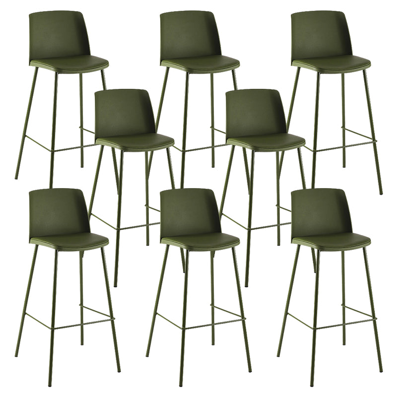 Nordic Bar-stool Plastic Counter Bar Stool with Metal Legs for Home Army Green 8 Piece Set Clearhalo 'Bar Furniture' 'Bar Stools' 'bar_stools' 'furn' 'furn_bar_stools' 'Furniture' 'furniture_bar_stools' 'Kitchen & Dining Furniture' 5011531