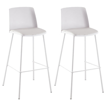 Nordic Bar-stool Plastic Counter Bar Stool with Metal Legs for Home White 2 Piece Set Clearhalo 'Bar Furniture' 'Bar Stools' 'bar_stools' 'furn' 'furn_bar_stools' 'Furniture' 'furniture_bar_stools' 'Kitchen & Dining Furniture' 5011532