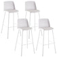 Nordic Bar-stool Plastic Counter Bar Stool with Metal Legs for Home White 4 Piece Set Clearhalo 'Bar Furniture' 'Bar Stools' 'bar_stools' 'furn' 'furn_bar_stools' 'Furniture' 'furniture_bar_stools' 'Kitchen & Dining Furniture' 5011533