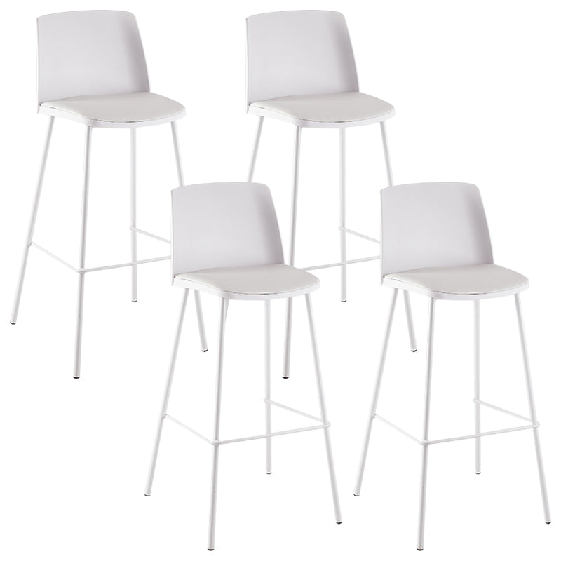 Nordic Bar-stool Plastic Counter Bar Stool with Metal Legs for Home White 4 Piece Set Clearhalo 'Bar Furniture' 'Bar Stools' 'bar_stools' 'furn' 'furn_bar_stools' 'Furniture' 'furniture_bar_stools' 'Kitchen & Dining Furniture' 5011533