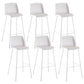 Nordic Bar-stool Plastic Counter Bar Stool with Metal Legs for Home White 6 Piece Set Clearhalo 'Bar Furniture' 'Bar Stools' 'bar_stools' 'furn' 'furn_bar_stools' 'Furniture' 'furniture_bar_stools' 'Kitchen & Dining Furniture' 5011534