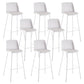 Nordic Bar-stool Plastic Counter Bar Stool with Metal Legs for Home White 8 Piece Set Clearhalo 'Bar Furniture' 'Bar Stools' 'bar_stools' 'furn' 'furn_bar_stools' 'Furniture' 'furniture_bar_stools' 'Kitchen & Dining Furniture' 5011535