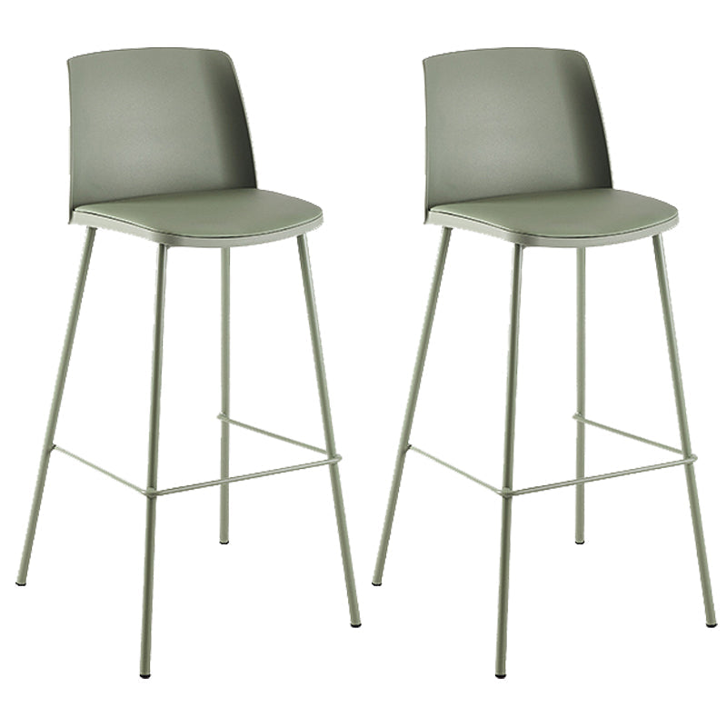 Nordic Bar-stool Plastic Counter Bar Stool with Metal Legs for Home Green 2 Piece Set Clearhalo 'Bar Furniture' 'Bar Stools' 'bar_stools' 'furn' 'furn_bar_stools' 'Furniture' 'furniture_bar_stools' 'Kitchen & Dining Furniture' 5011536
